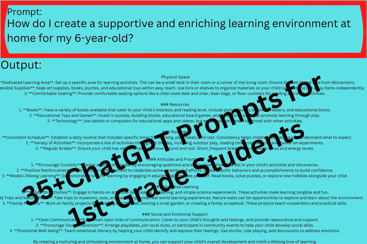 35+ChatGPT Prompts for 1st-Grade Students